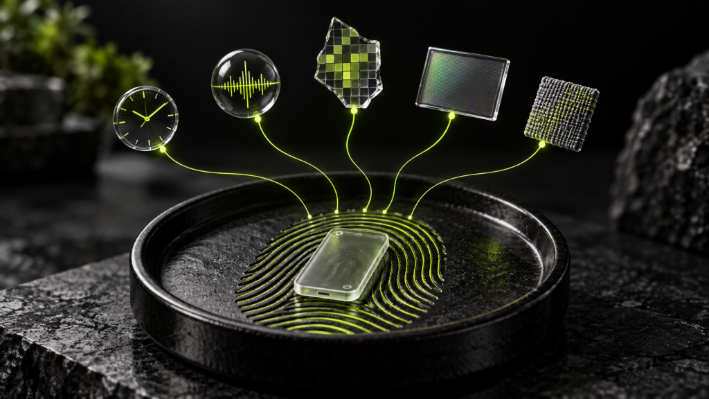 Several independent measurement samples combining into one fingerprint contour